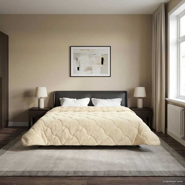 vidaXL Kes&auml;peitto Kerma 220 x 240 cm Mikrokuitu ja teddy fleece