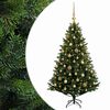 vidaXL Muovinen joulukuusi koristeilla 120 cm 150 LEDi&auml;
