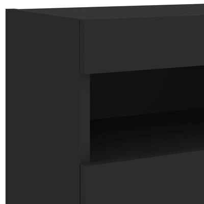 vidaXL TV-seinäkaappi LED-valoilla musta 40x30x40 cm
