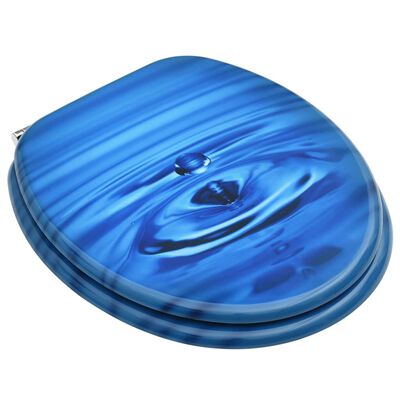 vidaXL WC-istuin kannella MDF sininen vesipisarakuosi