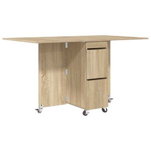 vidaXL Ruokailup&ouml;yt&auml; 140 x 80 x 77 cm Tekninen puu Sonoma-tammi
