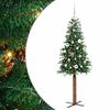 vidaXL Kapea joulupuu Vihre&auml; 150 cm PVC ja massiivipet&auml;j&auml;