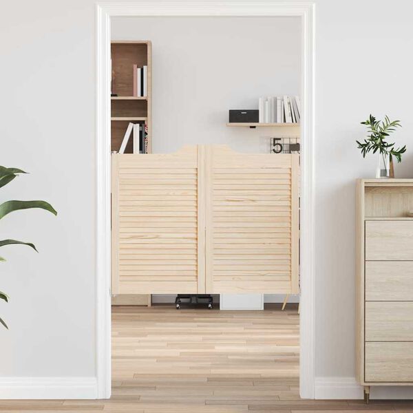 vidaXL Kääntöovet Säleikkö Design 1-pari 80x100 cm massiivipuu mänty