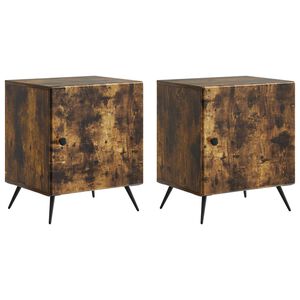 vidaXL Y&ouml;p&ouml;yt&auml;kaappi 2 kpl Savutammi 43 x 34,5 x 50 cm Tekninen puu