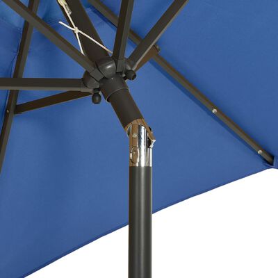 vidaXL Aurinkovarjo LED-valolla taivaansininen 200x211 cm alumiini