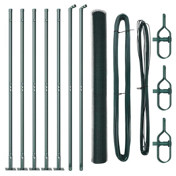 vidaXL Aitalatu Vihre&auml; 10 x 1,5 m (13 mm verkko) Ter&auml;st&auml; ja PVC:t&auml;