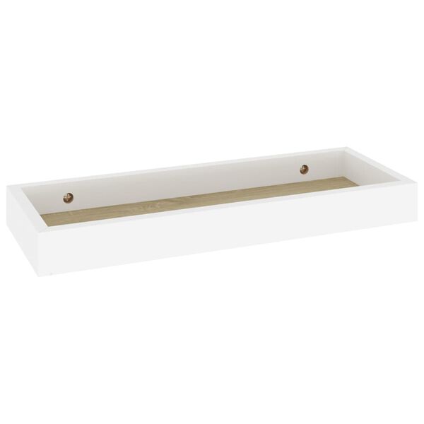 vidaXL Loggia sein&auml;hyllyt 2 kpl tammi ja valkoinen 40x15x4 cm MDF