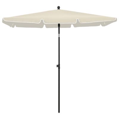 vidaXL Puutarhan aurinkovarjo tangolla 210x140 cm hiekka