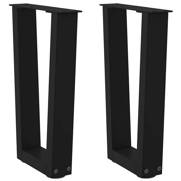 vidaXL Sohvap&ouml;yd&auml;n jalat V-muotoiset 2 kpl musta 28x(42-43,3) cm ter&auml;s