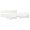 vidaXL Sängynrunko 4 vetolaatikolla valkoinen täysi mänty 180x200 cm