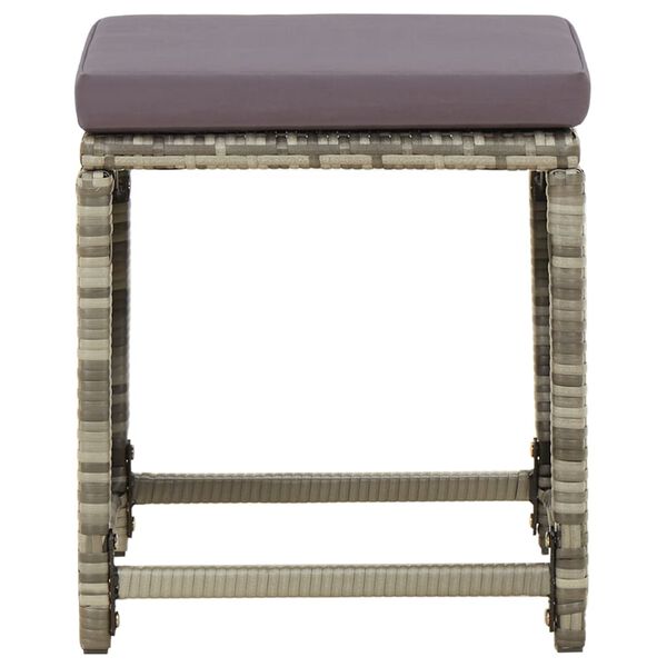 vidaXL Puutarhajakkarat tyynyill&auml; 4 kpl polyrottinki harmaa