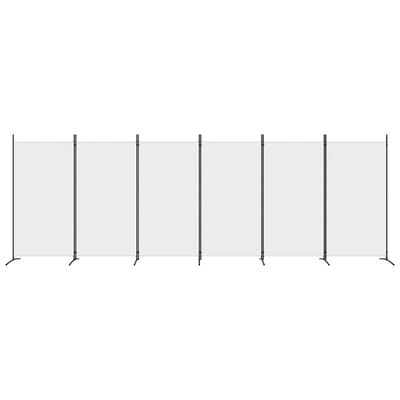 vidaXL 6-paneelinen Tilanjakaja valkoinen 520x180 cm kangas
