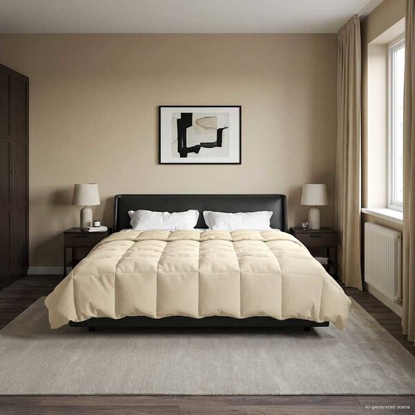 vidaXL Koko Vuoden Peitto Quiltottu Kerma 220 x 260 cm Mikrokuitu