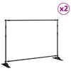 vidaXL Taustakangasteline 2 kpl musta 305x243 cm ter&auml;s