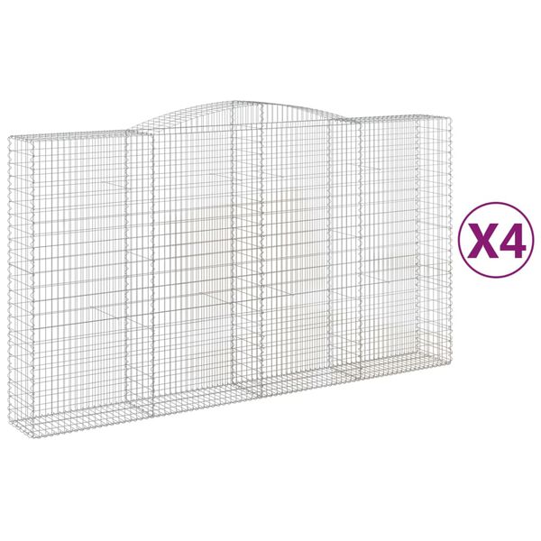 vidaXL Kaarevat kivikorit 4 kpl 400x50x220/240 cm galvanoitu rauta