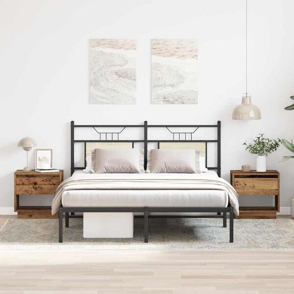 vidaXL Yöpöytä 2 pcs Vanha puu 45 x 34 x 44 cm Tekninen puu