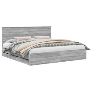 vidaXL S&auml;ngyn runko p&auml;&auml;tyll&auml; Harmaa Sonoma 200 x 200 cm Insin&ouml;&ouml;ripuuta
