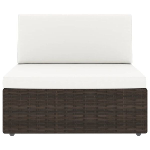 vidaXL 8-osainen Puutarhasohvasarja polyrottinki ruskea