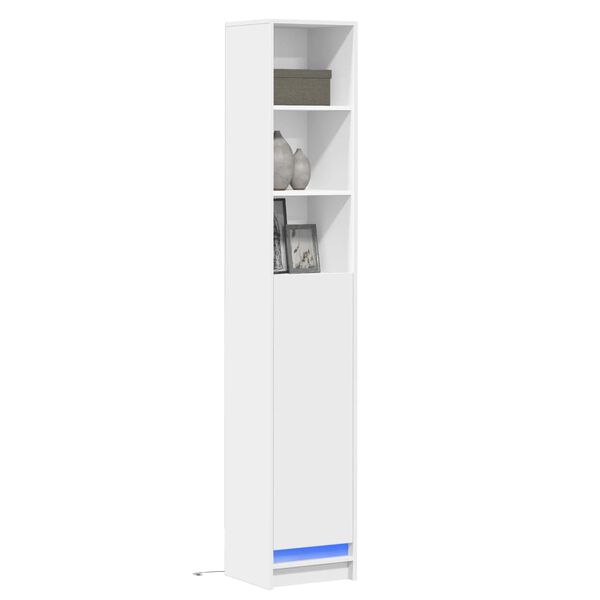 vidaXL Senkki LED-valoilla valkoinen 36x32,5x200 cm tekninen puu