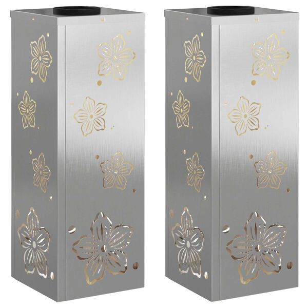 vidaXL Aurinko LED-polkuvalo 2 pcs Ruostumaton ter&auml;s Ruostumaton ter&auml;s