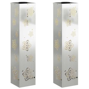 vidaXL Aurinko LED-polkuvalo 2 kpl L&auml;mpim&auml;n Valkoinen 18 x 18 x 80 cm
