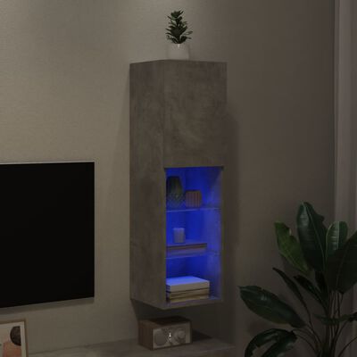 vidaXL TV-taso LED-valoilla betoninharmaa 30,5x30x102 cm