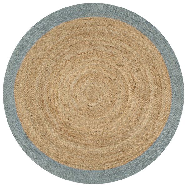 vidaXL Käsintehty juuttimatto oliivinvihreällä reunalla 150 cm