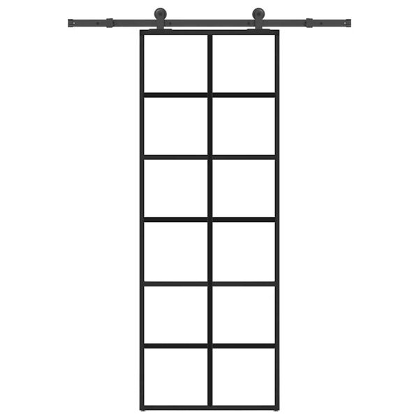 vidaXL Liukuovi asennustarvikkeilla 76x205 cm ESG lasi ja alumiini
