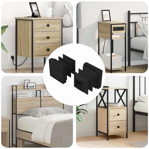 vidaXL P&auml;&auml;tykorkit 2 pcs Musta 15 x 15 x 15 mm PP