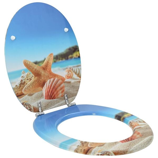 vidaXL WC-istuin Vaaleansininen 44 x 38 cm MDF-levy