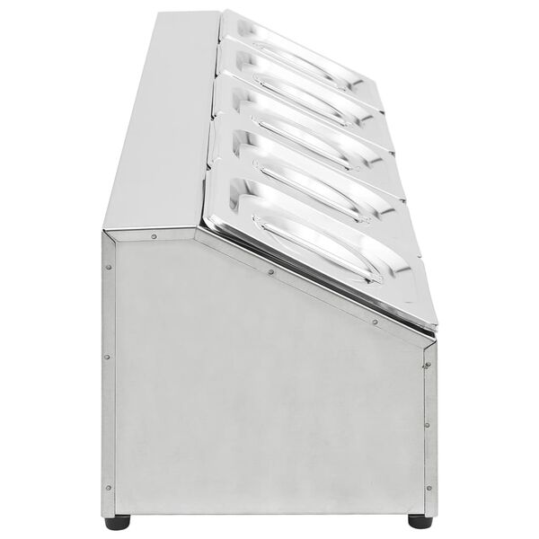 vidaXL Ruokavuokateline 5 kpl GN 1/6 ruostumaton ter&auml;s