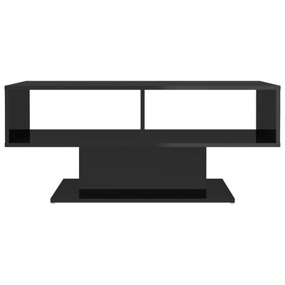 vidaXL Sohvapöytä korkeakiilto musta 103,5x50x44,5 cm lastulevy