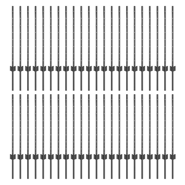 vidaXL Aidan pylv&auml;&auml;t 44 pcs Harmaa 120 cm Ter&auml;s