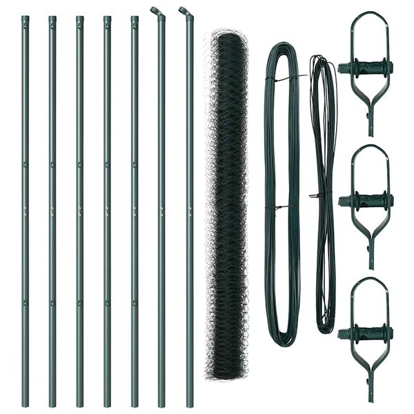 vidaXL Aitalatu Vihre&auml; 10 x 1,5 m (50 mm verkko) Ter&auml;st&auml; ja PVC:t&auml;