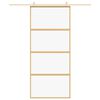 vidaXL Liukuovi kulta 90x205 cm kirkas ESG-lasi ja alumiini