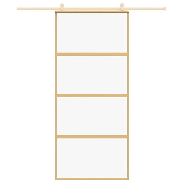 vidaXL Liukuovi kulta 90x205 cm kirkas ESG-lasi ja alumiini