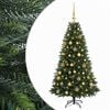 vidaXL Muovinen joulukuusi koristeilla 120 cm 150 LEDi&auml;
