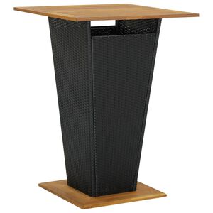vidaXL Baarip&ouml;yt&auml; musta 80x80x110 cm polyrottinki ja t&auml;ysi akaasiapuu
