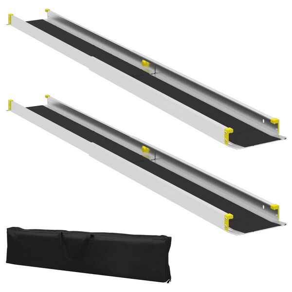 vidaXL Pyörätuoliramppi 2 pcs Musta 184,5 x 18,5 x 5 cm Alumiini