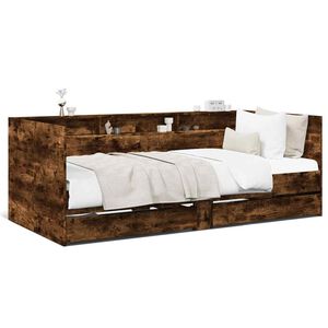 vidaXL Vuodesohva laatikoilla ei patjaa savutammi 100x200 cm