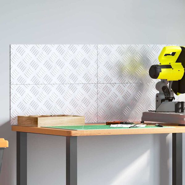 vidaXL Portaan askelma Suorakaide 4 pcs Hopea 50 x 20 cm Alumiini