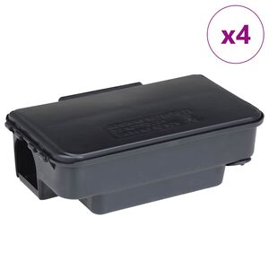 vidaXL Hiiriloukut 4 kpl Musta 22x12,5x7,5 cm