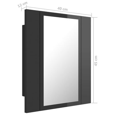 vidaXL Kylpyhuoneen LED peilikaappi korkeak. harm. 40x12x45 cm akryyli