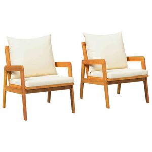 vidaXL Puutarhan Tuoli 2 pcs Öljyinen luonnollinen Tiheä akasiapuu