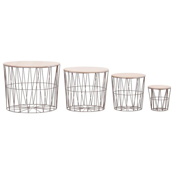 vidaXL Sohvap&ouml;yt&auml; 4 kpl kupari