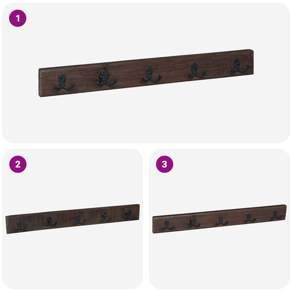 vidaXL Henkari Ruskea 60 x 7 x 8 cm Kierr&auml;tetty massiivinen puu