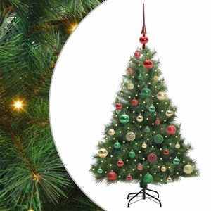 vidaXL Tekojoulukuusi 150 LED-valoilla Vihre&auml; 120 cm PE ja PVC