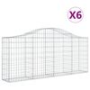 vidaXL Kaarevat kivikorit 6 kpl 200x30x80/100 cm galvanoitu rauta