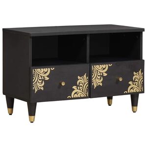 vidaXL TV-kaappi hyllyll&auml; Musta 70 x 33 x 46 cm Kiinte&auml; mango puu