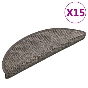 vidaXL Itsekiinnittyv&auml;t porrasmatot sisaltyyli 15 kpl 56x17x3 cm harmaa beige
